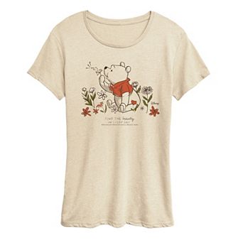 Women's Disney's Winnie The Pooh Flowers Graphic Tee