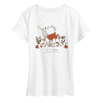 Women's Disney's Winnie The Pooh Flowers Graphic Tee