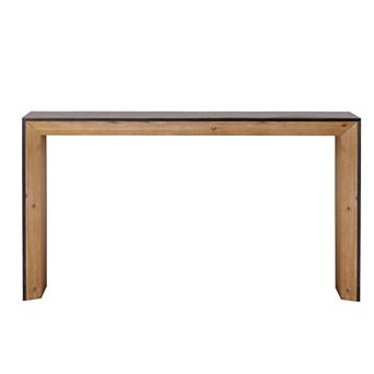 GOMYHOME 59" Farmhouse Console Sofa Table, Narrow Entryway Foyer Table, Rustic Wood Look