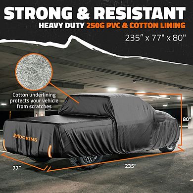 Mockins 235"x 80"x 77" Heavy Duty Extra Thick Black 250G PVC Truck Cover