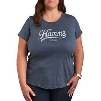 Plus Size Hamm's Logo Distressed Graphic Tee