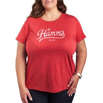 Plus Size Hamm's Logo Distressed Graphic Tee