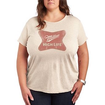 Plus Size Miller High Life Logo Distressed Graphic Tee