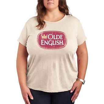 Plus Size Olde English Logo Distressed Graphic Tee