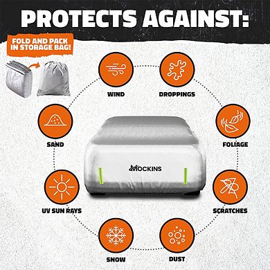 Mockins 190”x75”x60” Silver 190T Polyester Sedan Car Cover