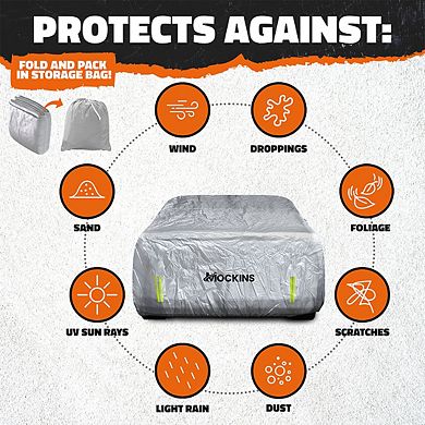 Mockins 190T Silver Polyester Sedan Car Cover (190"x75"x60")
