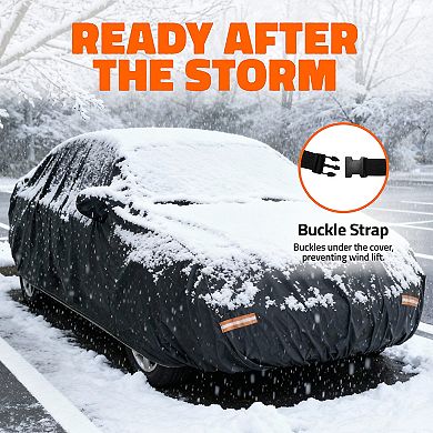 Mockins 190"x 75"x 57" Heavy Duty Extra Thick Black 250G PVC SUV Car Cover