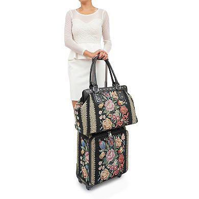 Mellow World Hand-Beaded Butterfly Spinner Carry-On Suitcase