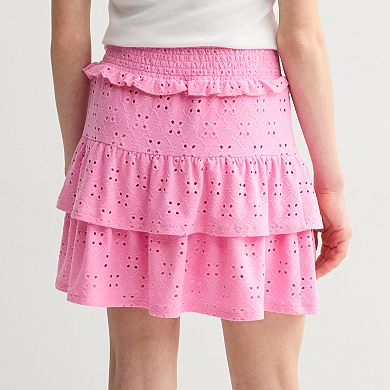 Girls 7-16 Mini Society Smocked Waist Ruffle Skirt