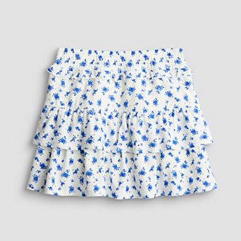 Girls 7-16 Mini Society Smocked Waist Ruffle Skirt