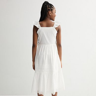 Girls 7-16 Mini Society Smocked Woven Maxi Dress