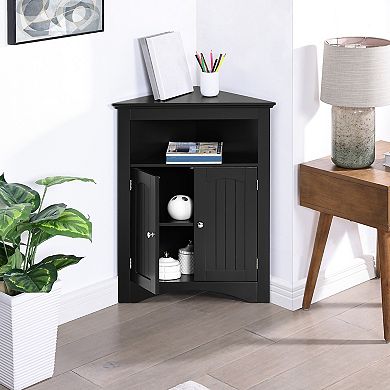 Corner Cabinet Storage Cabinet with Doors and Shelves