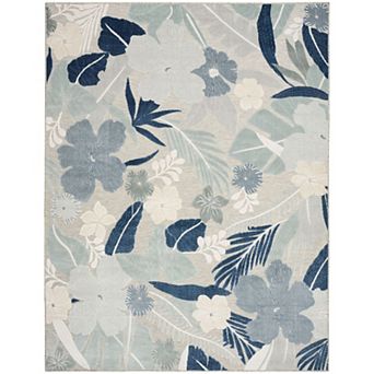 Nourison Suncoast Floral Tropical Indoor/Outdoor Flatweave Rug