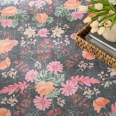 Nourison Botanical Washables Floral Indoor Flatweave Rug