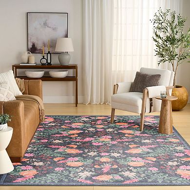 Nourison Botanical Washables Floral Indoor Flatweave Rug