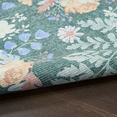 Nourison Botanical Washables Floral Indoor Flatweave Rug