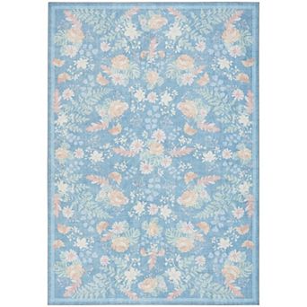 Nourison Botanical Washables Floral Indoor Flatweave Rug