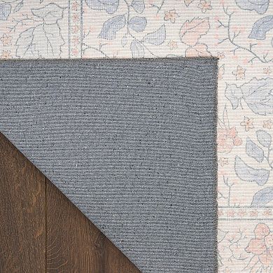 Nourison Botanical Washables Bordered Indoor Flatweave Rug