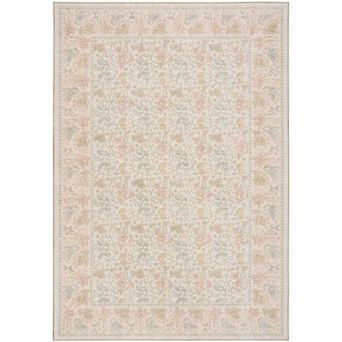 Nourison Botanical Washables Bordered Indoor Flatweave Rug