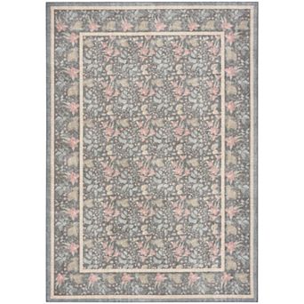 Nourison Botanical Washables Bordered Indoor Flatweave Rug