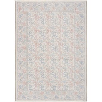 Nourison Botanical Washables Bordered Indoor Flatweave Rug