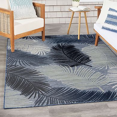 Nourison Suncoast Tropical Leaf Indoor/Outdoor Flatweave Rug