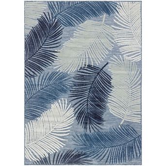 Nourison Suncoast Tropical Leaf Indoor/Outdoor Flatweave Rug