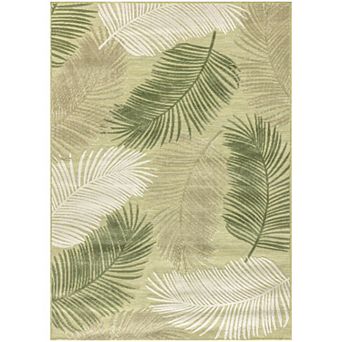 Nourison Suncoast Tropical Leaf Indoor/Outdoor Flatweave Rug