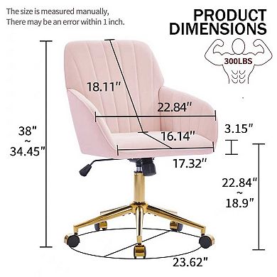 Velvet Home Office Chair Swivel Chair with Adjustable Height