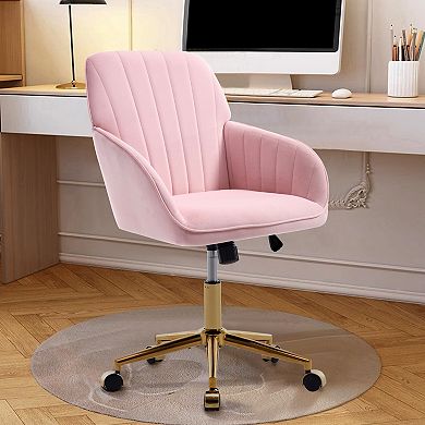 Velvet Home Office Chair Swivel Chair with Adjustable Height