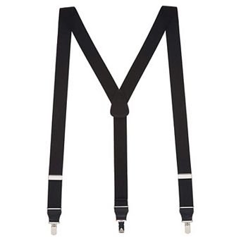 Suspender Store 1.25" Pin Clip Y-Back Suspenders - Black