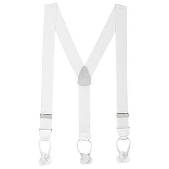 Suspender Store 1.5" Button Suspenders - White