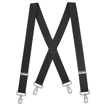Suspender Store 1.5" Elastic Trigger Snap X-Back Suspenders - Black