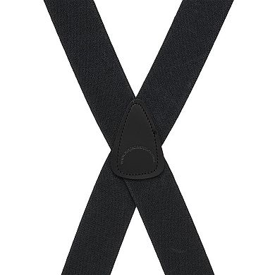 Suspender Store 1.5" Elastic Trigger Snap X-Back Suspenders - Black
