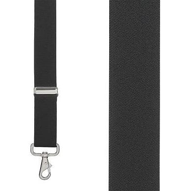 Suspender Store 1.5" Elastic Trigger Snap X-Back Suspenders - Black