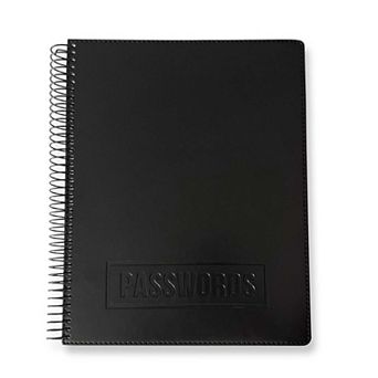 RE-FOCUS THE CREATIVE OFFICE, Executive Black Password Keeper Book, Faux-Leather Cover, 144 Pages