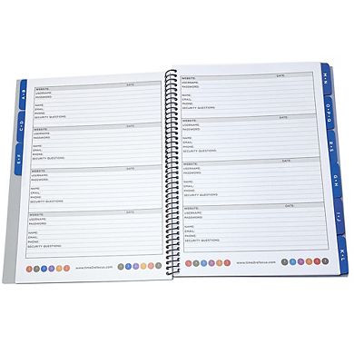RE-FOCUS THE CREATIVE OFFICE Large Password Keeper Book, 7.5 in x 10 in, 96 Pages