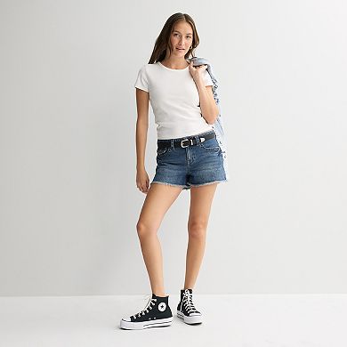 Juniors' Project Indigo Mid Rise Denim Shorts