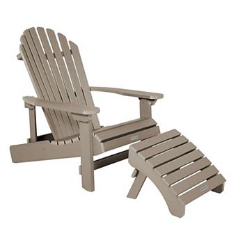 Highwood USA 2 pc King Hamilton Folding & Reclining Adirondack Chair & Ottoman