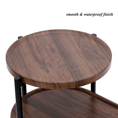 2 Tier Small Coffee Tables Side Table with Wood Storage