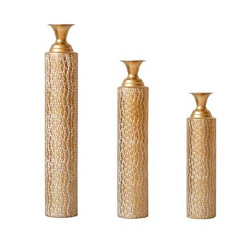 Metal Decorative Vases High Distress With Growing Vine Patterns