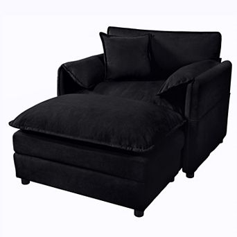 Oversized Recliner Chair with Movable Ottoman