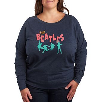Plus Size The Beatles Silhouettes French Terry Long Sleeve Tee