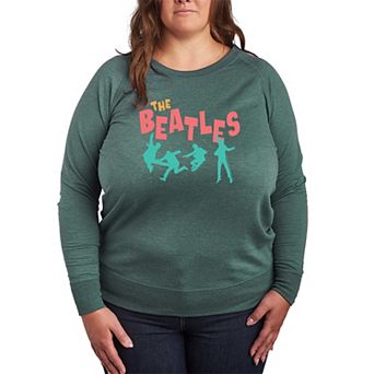 Plus Size The Beatles Silhouettes French Terry Long Sleeve Tee