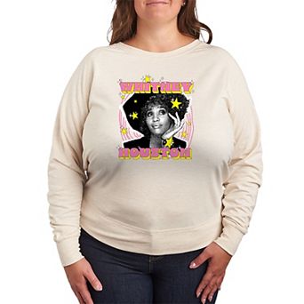 Plus Size Whitney Houston Stars French Terry Long Sleeve Tee
