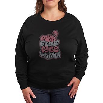 Plus Size Pink Floyd Groovy Retro French Terry Long Sleeve Tee