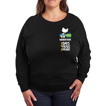 Plus Size Woodstock Poster French Terry Long Sleeve Tee