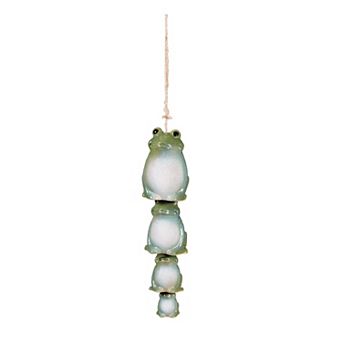 Evergreen Enterprises Ceramic Hanging Frogs Trio Garden Bell