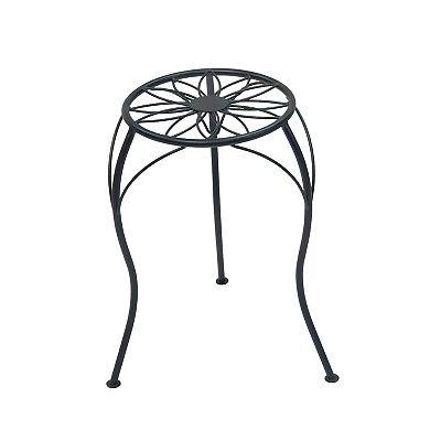 Metal Flower Design Outdoor Plant Stand