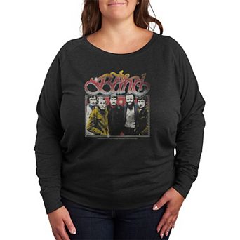 Plus Size The Band Distressed French Terry Long Sleeve Tee